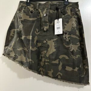 Fashion to Figure Asymmetrical Camo Skirt